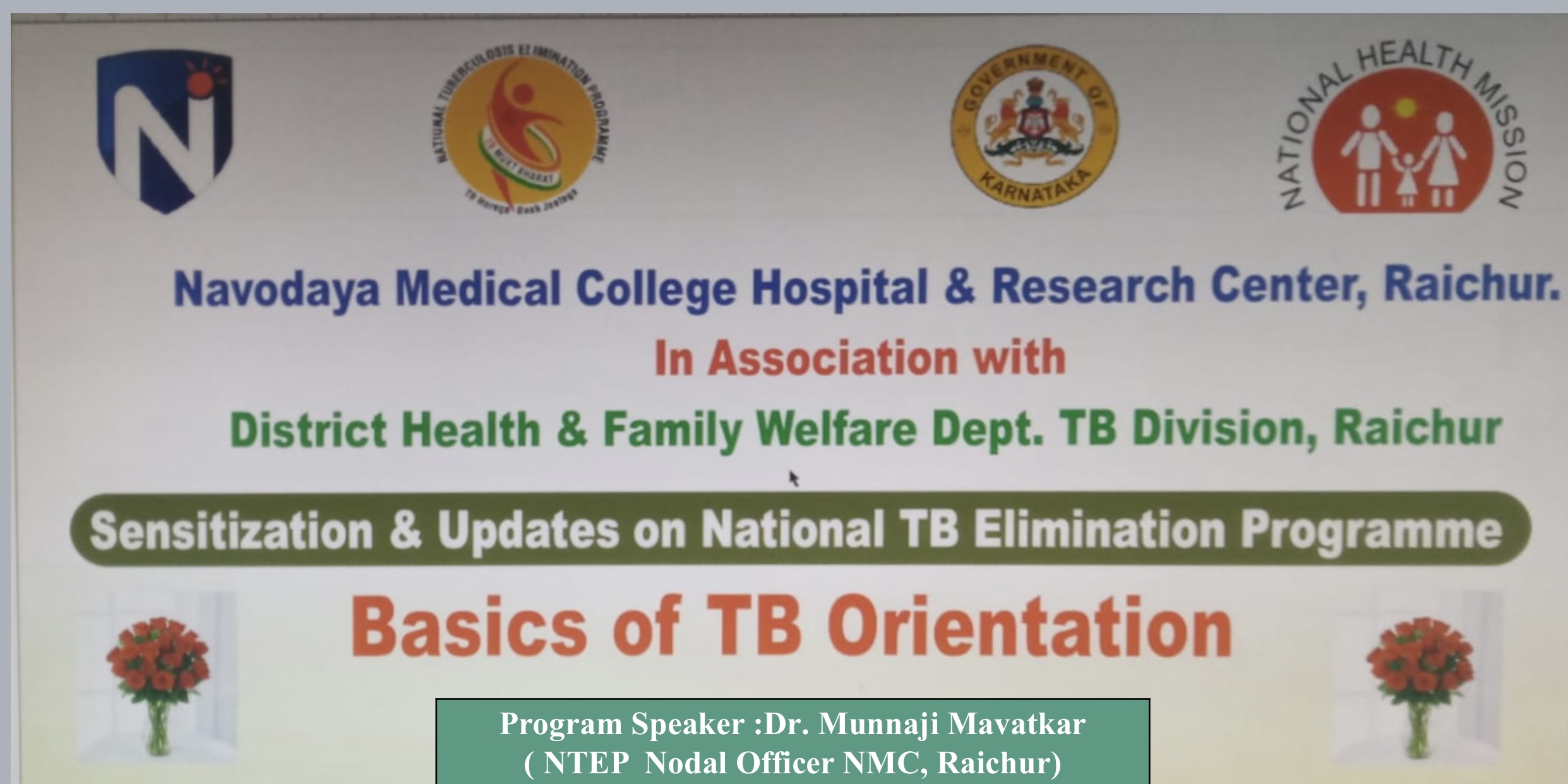 Sensitisation and updates on National Tuberculosis Elimination Program