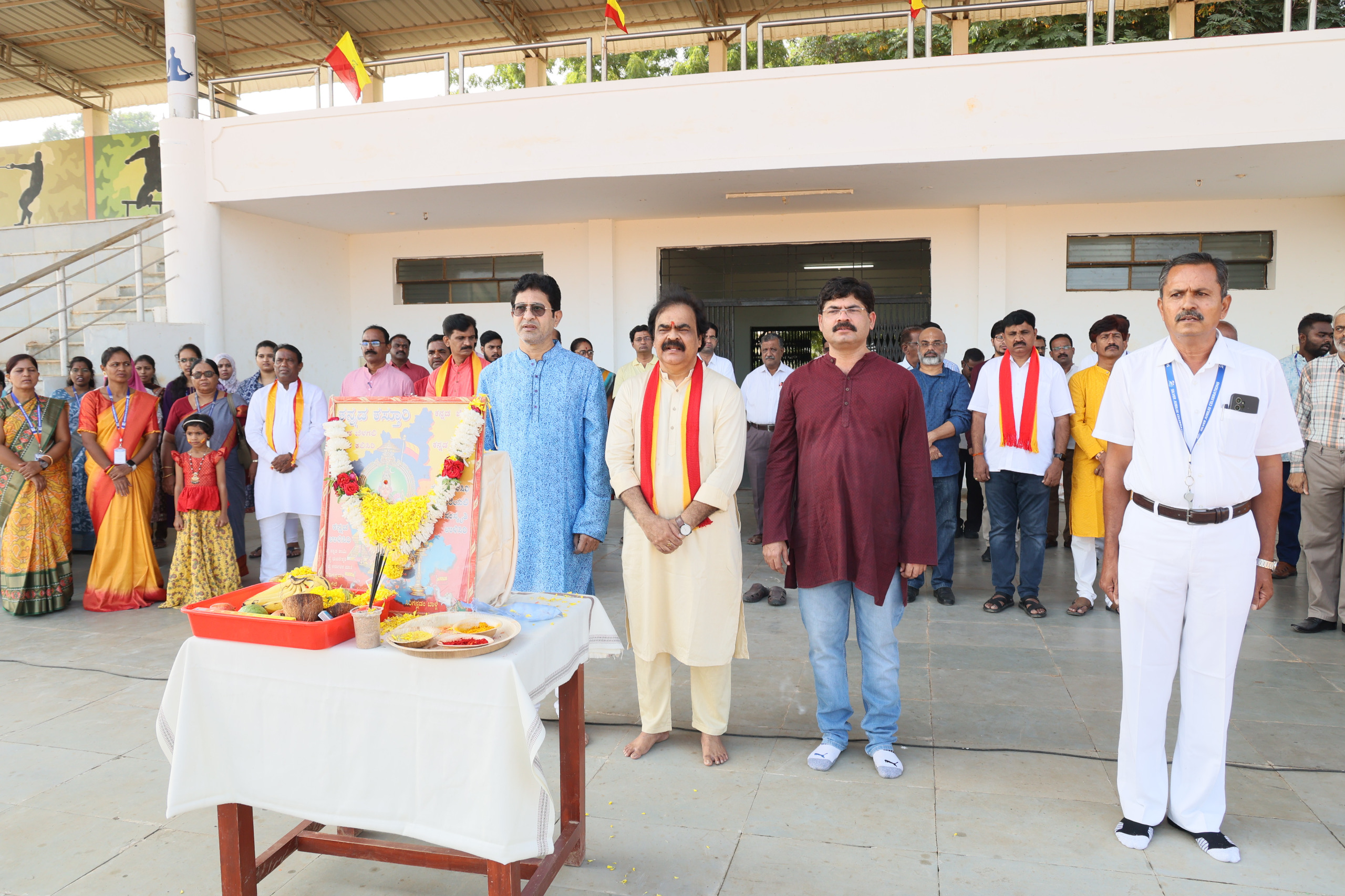 Kannada RAJYOTSAVA was celebrated with all rituals at stadium campus, NET, Raichur.